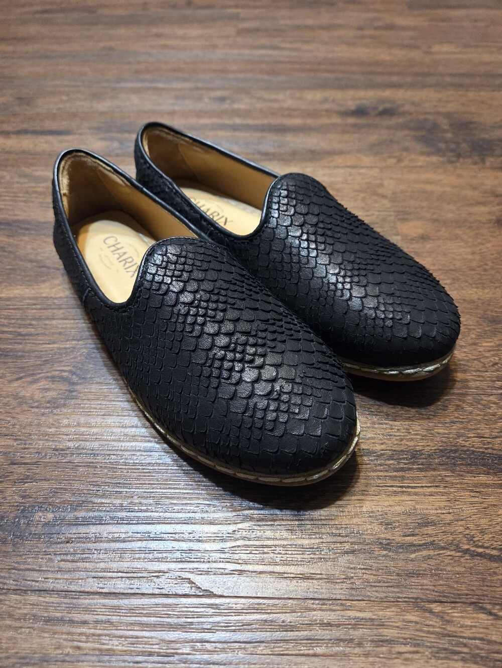 Charix Wild Black Slip On Flats Shoes 38 8